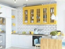 Жовта кухня (88 фото): кухонні гарнітури чорно, біло-зелено – та синьо-жовтого, лимонного і інших кольорів в інтер’єрі, приклади дизайну