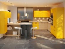 Жовта кухня (88 фото): кухонні гарнітури чорно, біло-зелено – та синьо-жовтого, лимонного і інших кольорів в інтер’єрі, приклади дизайну