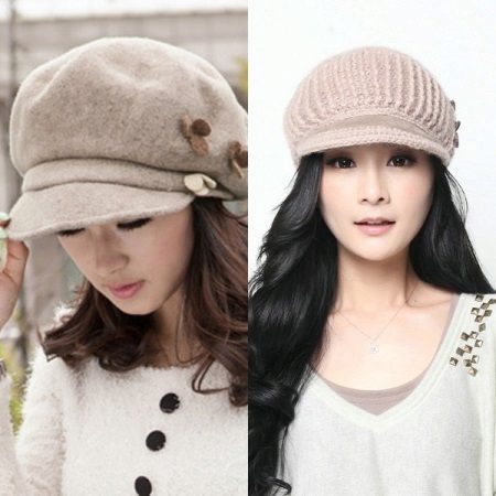 Зимова кепка (71 фото): жіночі хутряні моделі з козирком, бейсболки, з одворотом і вушками, в’язана, з нерпи та шкіри