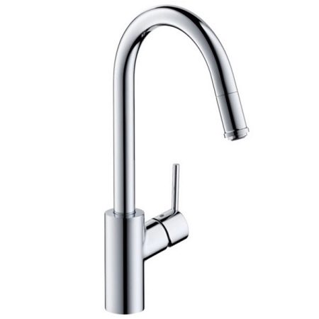 Змішувачі для кухні Hansgrohe (21 фото): моделі кухонних кранів з висувним изливом, колекція змішувачів Focus та інші